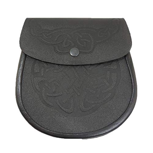Genuine Leather Celtic Knot Embossed Scottish Sporran w/ Belt2