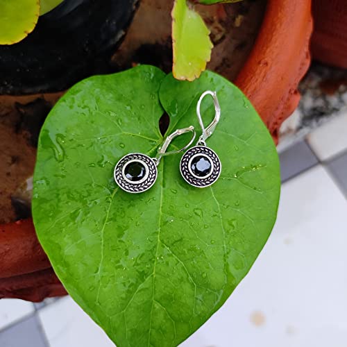 Handmade Bohemian Crystal Leverback Earrings for Women – Lightweight 925 Silver Plated Boho Dangle Teardrop Earrings Jewelry Gifts (Black, Blue, White Pearl)4