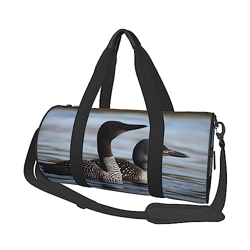 Sacs ronds durables de sport de voyage d'oiseaux de huard noir