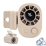 Small Clip on Fan Portable USB Mini Fan 2025 Upgrade,0-100 Speed Adjustment, Rechargeable Personal With LED Display for Umbrella,Desk,Dorm,Camping,Stroller,Golf,Gym,Beach Travel Outdoors-Light khaki