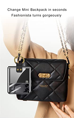 SHIEID Capa Samsung Z Flip 4 com anel, capa Galaxy Z Flip 4 com protetor de tela galvanoplastia Bord