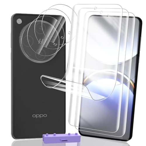 Rniidaaz 3+3 Stück Schutzfolie für OPPO Find X8 Pro mit Kameraschutz für Panzerglas, Selbstheilende Weich TPU Bildschirmschutz Anti-Kratzen, Leicht Installation, Anti Bläschen Sensitive Touch HD folie
