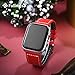 Fullmosa Compatible with Apple Watch Band Leather 38mm 40mm 41mm 42mm for iWatch Series 11/10/9/8/7/6/5/4/3/2/1, SE3/2/1, Red + silver buckle