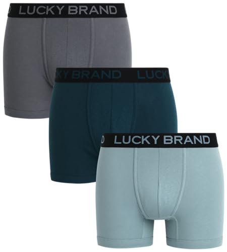 Lucky Brand Mens Boxer Briefs - 3 Pack Soft Mens Underwear Boxer Briefs with Contour Pouch - Breathable Boxers for Men