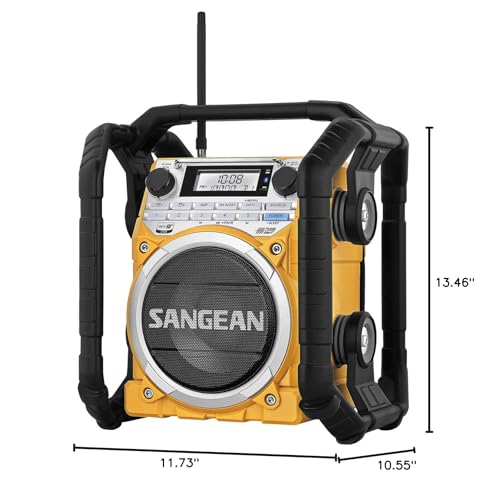 Sangean U4 Weather Alert Radio with Bluetooth, AM/FM, Aux-in Ultra Rugged Rechargeable Digital Tuning Radio, Yellow