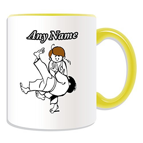 Regalo personalizado – Taza de judo (tema de artes marciales, opciones de color) – cualquier nombre/mensaje en su único – Kung Fu Kungfu Japonés Judoka