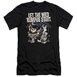 Offiziell lizenzierte Ware Where The Wild Things Are - Wo die Wilden Kerle wohnen - Männer Wild Rumpus Premium Slim Fit T-Shirt, X-Large, Black