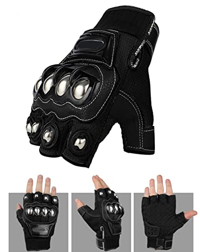 Steel Outdoor Knuckle Motorcycle Motorbike Powersports Safety Gloves (Large, Touch Screen) #TOP3
