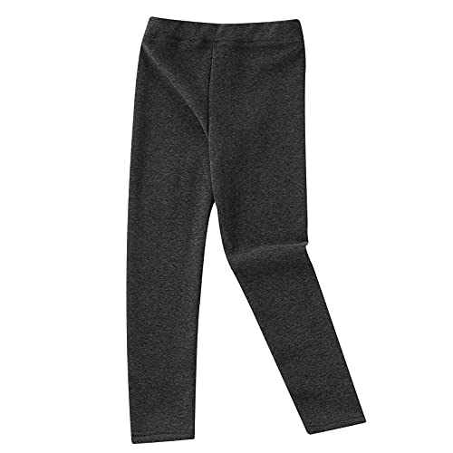 Ugitopi Filles Hiver Épais Chaud Long Pantalon Polaire Doublé Leggings Thermique Coton Legging (Dark Gray 140) Cover
