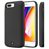 Auriculares compatibles, más prácticos: el cargador de batería recargable para iPhone 6 Plus/6S Plus/7 Plus/8 Plus puede soportar auriculares que te permiten disfrutar de la música o llamadas telefónicas mientras cargas tu iPhone sin quitar la funda de la batería. Llamada manos libres sin auriculares Bluetooth. 4 indicadores de nivel de batería LED que te permiten saber exactamente cuánta potencia tienes (25% 50% 75% 10%).