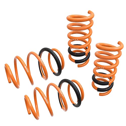 Compatible/Replacement for 15+ Ford Mustang Ecoboost V6 V8 GT S550 Megan MR-LS-FM15 Orange Street-Version Front Rear Lowering Springs Kit