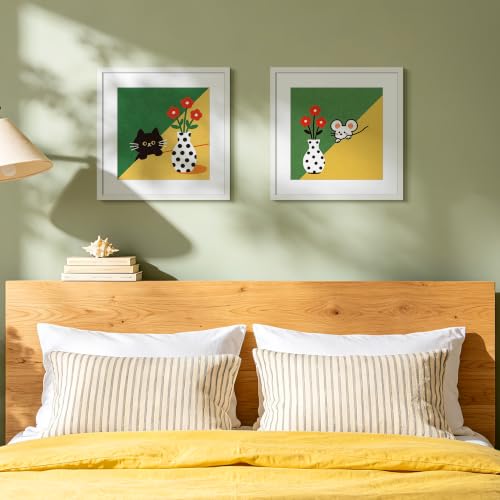 Image of upsimples 16x16 Picture Frame, Display Pictures 12x12 with Mat or 16 x 16 Without, Wall Hanging Square Frames, White, 1 Pack