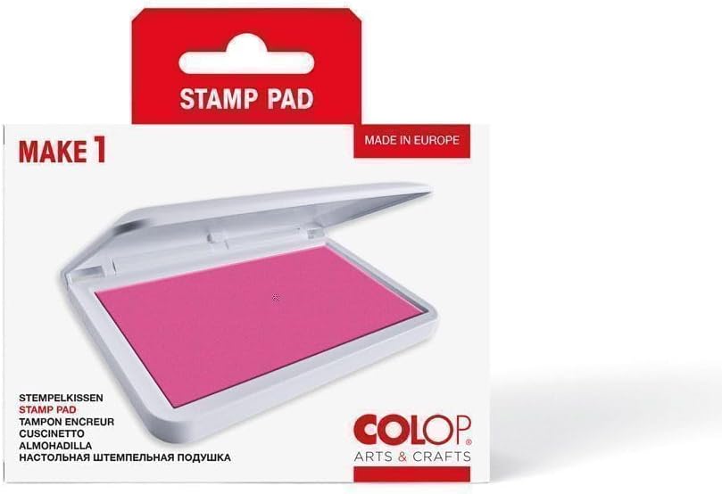 COLOP Make 1 Ink Stamp Pad, Non-Toxic, 3.5" x 1.94", Shiny Pink