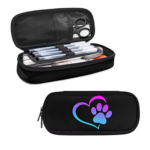 Image of Dog Paw Print Pencil Case Large Capacity Pencil Bag Pencil Pouch Pen Cases Storage Pouch for Girls Boys School College Students Teen Adults Office Organizer Gifts