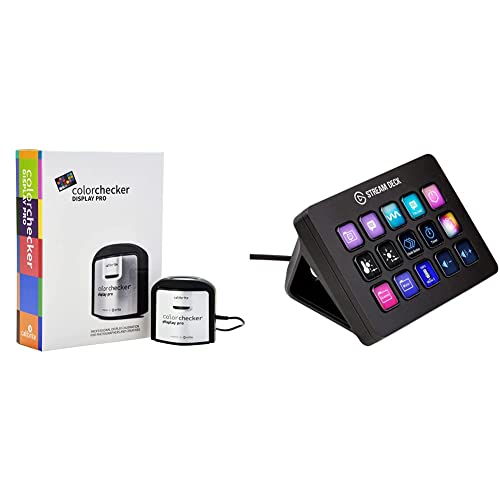 Calibrite ColorChecker Display Pro : sonde calibrage écran pour Professionnels de l’Image Noir, Argent & Elgato Stream Deck MK.2 - Contrôleur de Studio, 15 Touches Macro Cover