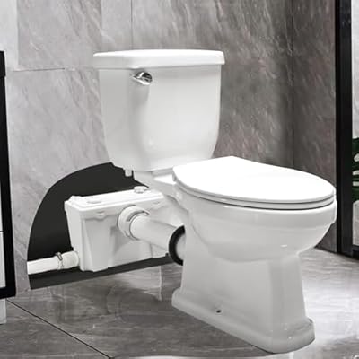 500W Macerating Toilet with Pump for Basement, Two Piece Upflush Toilet with Macerator Pump, Water Tank, Soft Close Seat, Elongated Toilet Bowl, Extension Pipe