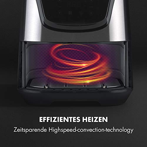 Klarstein Aero Vital deluxe - Heißluftfritteuse, Fritteuse, 1700 Watt, 5,4 Liter Volumen, LCD-Touch-Display, 8 vorinstallierte Programme, Edelstahl, Thermostat, Timer, sparsam, silber – Bild 6