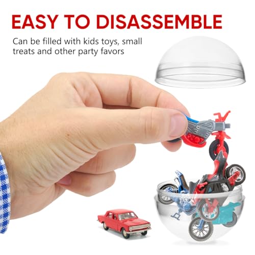 ULTECHNOVO 100 pcs Transparente Kapseln 32mm Kunststoffkugeln zum Befüllen für Kaugummiautomat Leere Ostereier Durchsichtige Eier für Kindergeburtstag Party Mitgebsel und Basteln