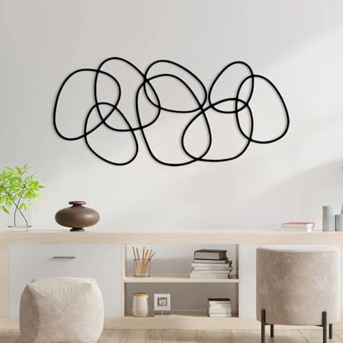 YDONVTI Modern Luxury Metal Wall Art, Abstract Circles Metal Wall...