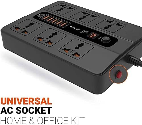 Porodo 6 Ac 5 Usb & C Pd Multiport Socket Black, Pd-Fwch003-Bk