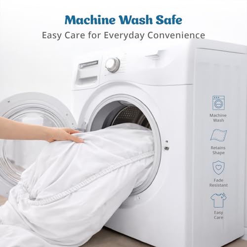 Acrali Home White Egyptian Cotton Small Double Fitted Sheet 122X190 Cm - 200 Thread Count, Deep Pocket - Ultra Soft Hotel Quality, Breathable & Hypoallergenic Bottom Bed Sheet - 7