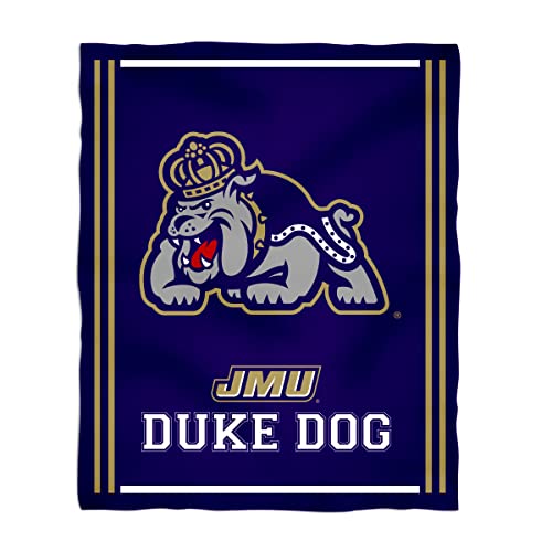 Minky Blanket Super Soft 100% Polyester Luxury Blanket James Madison University Dukes Purple Plush Soft Minky Blanket 36" x 48"Mascot