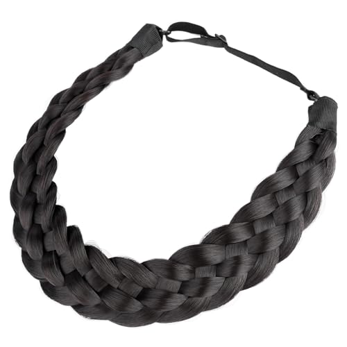Gledola Diadema trenzada de 5 hebras de pelo sintético (marrón profundo)