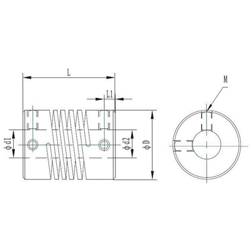 Flexible Alu-Wellenkupplung 5x6,35 Mm – Für 3D-Drucker & Schrittmotoren, Spielfrei & ölbeständig