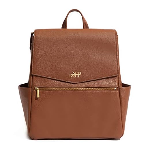 Freshly Picked Women's Convertible Classic Diaper Bag Backpack, Cognac