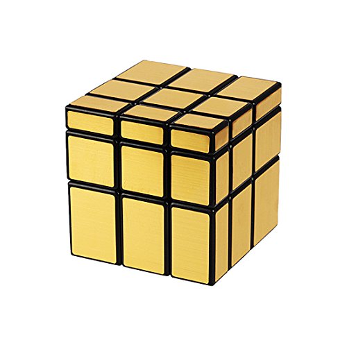 Preisvergleich Produktbild Andux Zone Unregelmäßige Zauberwürfel Puzzle Geschwindigkeit Twist Spiegel Glatte Magischer Würfel - 3x3x3 YXMF-01 (Gold / Schwarz)