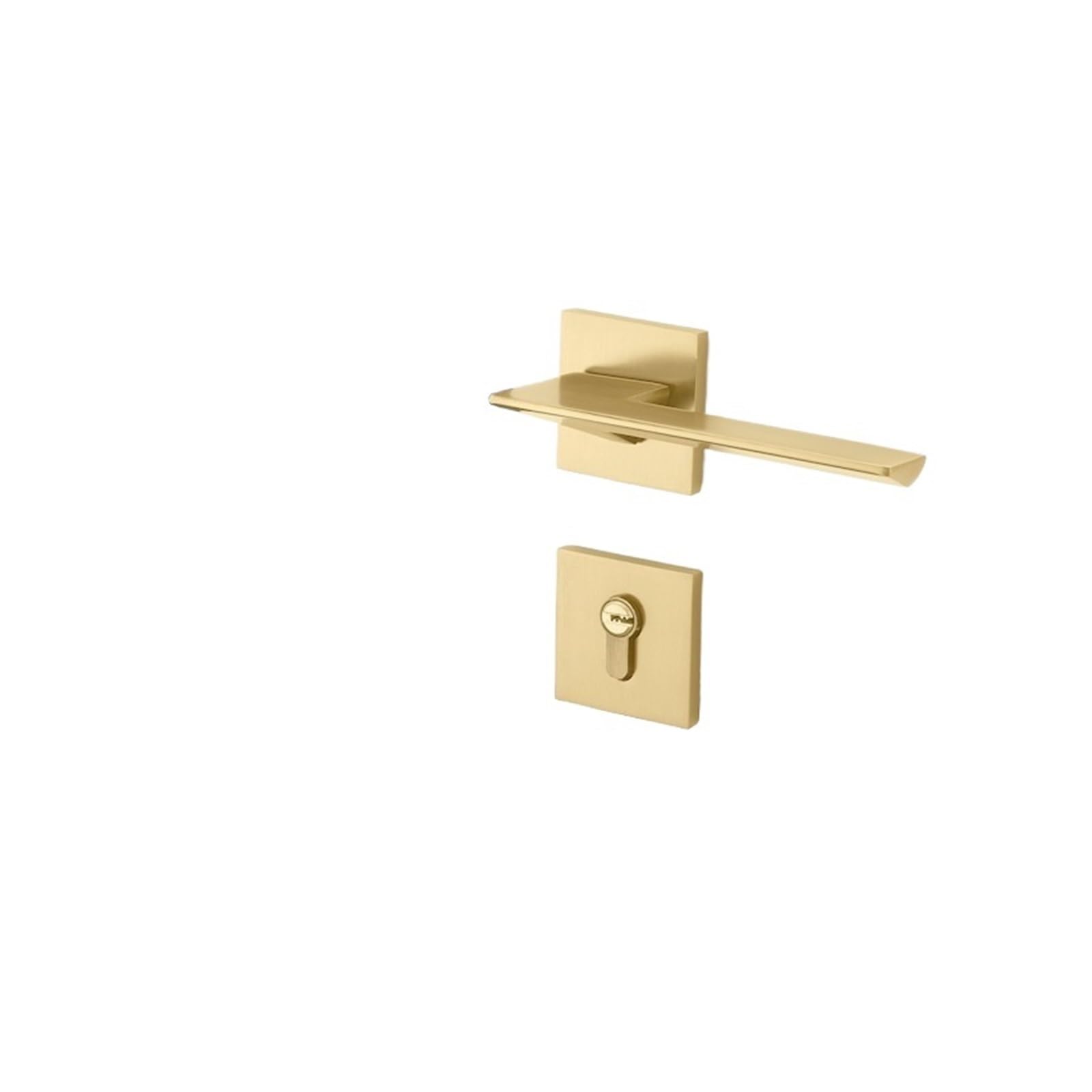 Brushed Door Lock Indoor Home Silent Wooden Bedroom Handle Split(A Matte Gold Mute 35-50mm)