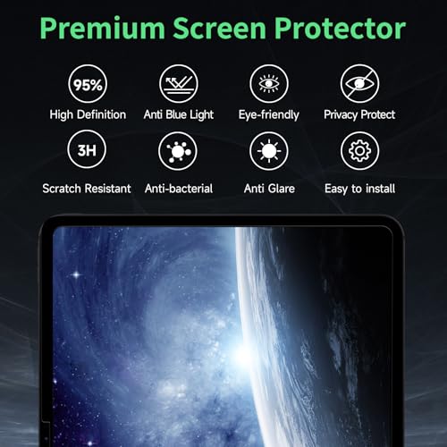 Image of Privacy Screen Protector Compatible with iPad Air 13 In ,Removable iPad Air 13 Inch M2 / M3 (6 /7th Gen ,2024 /2025) Screen Protector, Anti-Glare Blue Light Film, Bubble Free Anti-Scratch Privacy Filter