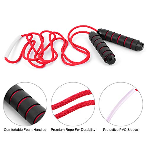 Festnight Corda de salto ajustável de 9,8 pés para pular corda para treinamento de ginástica em casa