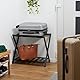 Relaxdays Kofferständer, klappbar, Bambus, HBT: 58,5x68,5x38 cm, Gepäckständer mit Ablage, Kofferablage Hotel, schwarz