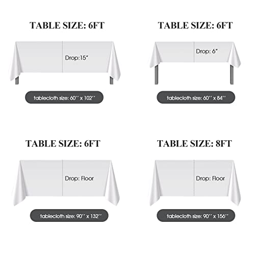 Aocoz White Tablecloth 60 X 84 Inch- Rectangle Stain-Wrinkle Tablecloths Resistant, And Washable, Decorative Polyester Table Cover For Dining Table, Banquets, Buffet Parties, And Wedding #TOP5