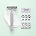 ROCKWELL RAZORS 6C White Chrome Safety Razor for Sensitive Skin. Reduces Razor Burn and Irritation. Comes with 6 Adjustable Shave Settings and 5 Recyclable Blades. Reusable Razor for Men and Women