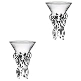 Veemoon 2stücke Cocktailglas Octopus Wiederverwendbare Elegante Trinkbecher Für Partys...