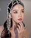Xerling Transparent Crystal Beads Tassel Cap Headpiece 1920s Flapper Layered Head Chains Wedding Bridal Head Jewelry Cleopatra Hair Accessories for Women