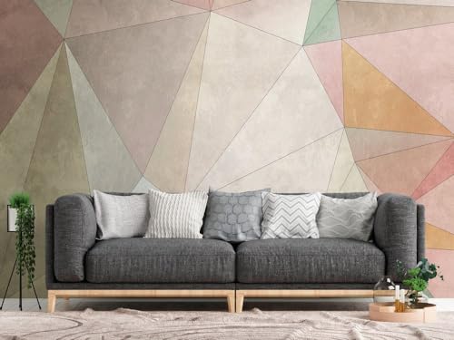 Livingwalls Geometric Wallpaper The Wall Non-Woven Wallpaper 3.71 m x 2.80 m Multicolored Beige Pink Made in Germany 382861 382861 - Image 3