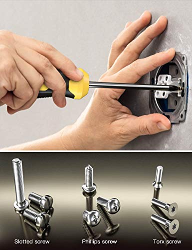 Magnetic Screwdriver Set 14 PCS Include Slotted/Phillips/Torx Precision Screwdriver, CREMAX Professional Cushion Grip and Non-Slip for Repair Home Improvement Craft