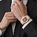 Imagen de OLEVS Relojes para Hombre Dial Grande Analógico Cuarzo Oro Rosa Correa de Acero Inoxidable Resistente Agua Luminoso Reloj de Pulsera para Hombre Clásico Muñeca Grande con Fecha Esfera Marrón
