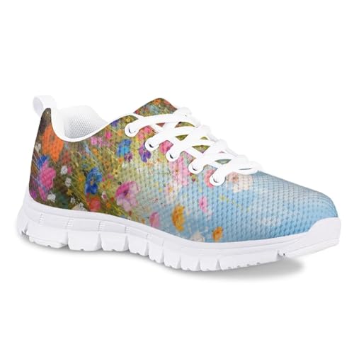 Oil Painting Flower Hiking Shoes Kids Waterproof Little Girl Shoes Size 11.5 Adapts to Different Environments and Activities Versatile All-Round Protectionfor Children's School Trips