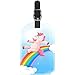 Toboggan Arc-en-Ciel de Licorne Etiquette Bagage Cuir Vintage Porte étiquettes Enfant personnalisé pour Les valises Voyage en Grande Couleur Initiale Valises 7x11.4cm 7x11.4cm