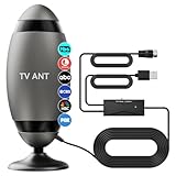 WERCHTAY TV Antenna Indoor, Antenna for Smart TV with Adhesive Base,Football Antenna Support 4K 1080p Built in Signal Booster 16ft Cable for Long Range Reception for Local Channels(Style4-Rocket)