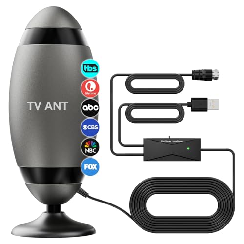 WERCHTAY TV Antenna Indoor, Antenna for Smart TV with Adhesive Base,Football Antenna Support 4K...