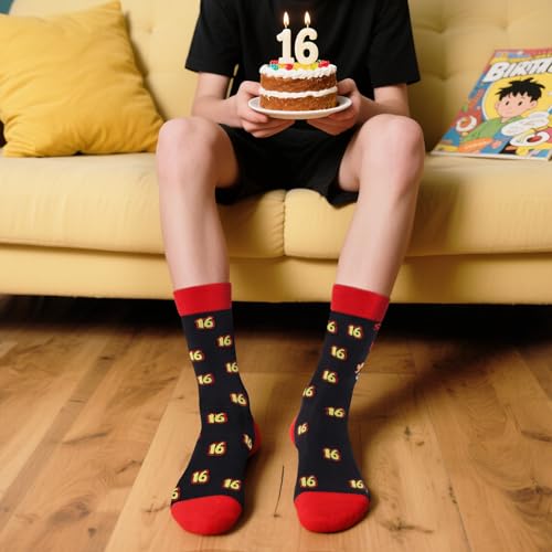 Simply The Best 16 years old Socks for Men Teenage Boys from Mum - Funny Novelty 16th Birthday Gifts for Teen Boys Teenager - Fun Funky Happy Silly Crazy Socks Gift Ideas Christmas Stocking Fillers