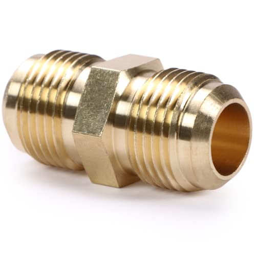 U.S. Solid 2pcs Brass 5/8 Inch Male Flare x 5/8 Inch Male Flare Connector Union Gas Pipe Fitting by U.S. Solid - Used condition - Image 4