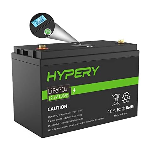 LiFePO4 Batterie - 12V 150Ah Lithium Akku Deep Cycle Batterien | BMS Schutz | Wiederaufladbare Batterie - Perfekt für Solaranlage, Wohnmobil, Boot, Haushalt, Solarpanel Kit und Camping Cover