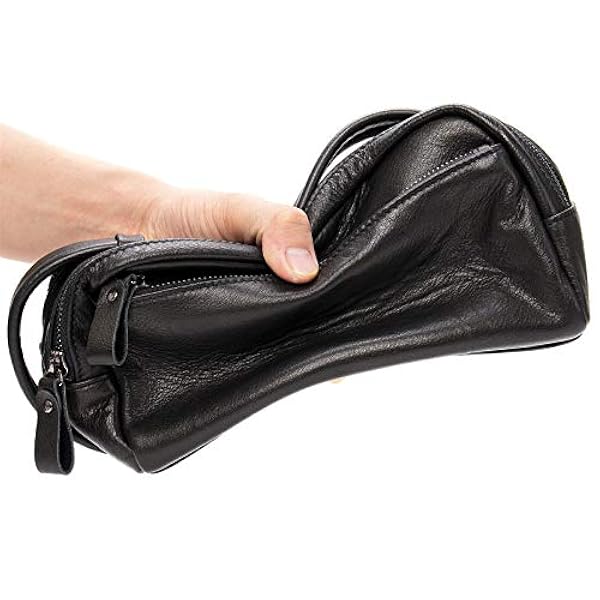 Beauty Case da Viaggio per Donna Uomo, Borsa da viaggio da uomo borsa da viaggio Vintage Genuine in pelle da toilette da toilette Borsa per il trucco portamento del titolare del titolare cosmetico Toi