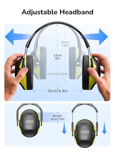 Image of Dr.meter Noise Reduction Ear Muffs, SNR34dB Ear Protection Noise Cancelling Headphones for Kids Autism Sensory, Adults Hearing Protection Earmuffs for Shooting Gun Range, Mowing, Monster Jam